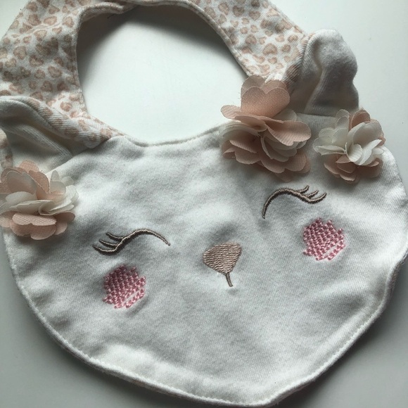 Leopard Cat Bib Floral 3-6 Months - Picture 3 of 5